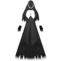 Miniatyrbilde 2 av 4: Halloween Zombie Nonne Kostyme Voksen Maskerade Vampyr Evil Party Uniform Cosplay Skrekk Nonne V XL