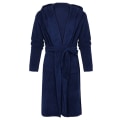 Miniatyrbilde 2 av 3: Herre fleece hette plysj lang badekåpe blue M