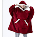 Miniatyrbillede 2 af 2: Oversized hættetrøje filt Bærbar lammeuld Lazy filt Yz red