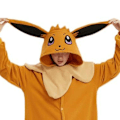 Pikkukuva 2 / 4: Kawaii Cartoon Onepiece Pyjamas Brun Par Animation Performance Kostym Halloween Kläder Söta hemkläder för pojke och flickor Eevee XL