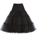 Miniatyrbillede 1 af 5: 50'er underskørt Rockabilly kjole Crinoline Tutu til kvinder V Black M