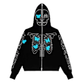 Miniatyrbilde 1 av 2: Y2K Full Zip Up Hoodie Herre Høst Vinter Gothic Genser Style 3 M