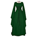 Pikkukuva 2 / 3: Halloween-noita mekko pitkähihainen pyöreä kaula-aukko mekko juhliin Green 2XL