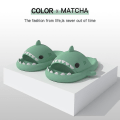 Miniatyrbilde 2 av 2: Shark Tofflor Halkfria duschtofflor Badrumstofflor Mjuka sommarsandaler för flickor och pojkar Nyhet - MatchaGreen 40-41