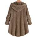 Pikkukuva 2 / 3: Naisten hupullinen teddykarhutakki Solid V Khaki 3XL