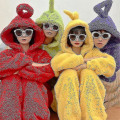 Miniatyrbild 3 av 4: Anime Teletubbies kostym Vuxen jul Pyjamas Sovkläder Jumpsuit.v8 V Red L