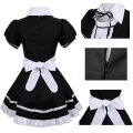Pikkukuva 3 / 4: 2021 olita Maid-asuja Ranskalainen Maid-mekko Tytöt Nainen Amine Cosplay-asu Tarjoilija Maid-juhlalava White L