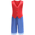 Pikkukuva 2 / 7: One Piece Monkey D Luffy Cosplay-asu Halloween Carnival Set V 140cm