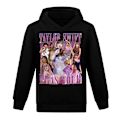 Miniatyrbillede 1 af 3: Taylor Swift Kids Pige Langærmet Hættetrøje Trøje Topper Jumper Hoodie Sort 0 Sort V . Black 160cm