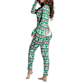 Miniatyrbillede 1 af 4: Kvinde Dyre Pyjamas Onesie Jule Bodydragt Jumpsuit Langærmet Nattøj W Green M