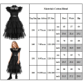 Pikkukuva 4 / 4: Lasten Addams Black Dress Tyttö Keskiviikko Halloween Cosplay Puku V 160cm