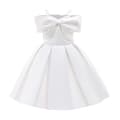 Flickor sommar enfärgad axelbandslös party prinsessklänning White 8-9 Years