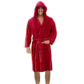 Pikkukuva 1 / 3: Herra fleece-huppuinen plyysi pitkä kylpytakki red L
