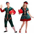 Miniatyrbild 2 av 2: Juldräkt för clown Julgrön herrkostym Juldräkt Scendräkt