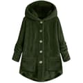 Naisten hupullinen teddykarhutakki Solid V Green XL