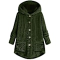Pikkukuva 1 / 3: Naisten hupullinen teddykarhutakki Solid V Green 4XL