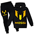 Pikkukuva 1 / 3: Lasten Messi Kevät Syksy Treenihaalarisetti Huppari Paita + urheiluhousut Musta V . Black 160cm