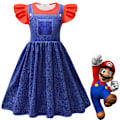 Pikkukuva 1 / 5: Lasten tytöt Prinsessa Peach & Super Bros lyhyt mekko Kesä Fancy Cosplay puku Red 7-8 Years