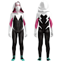 Pikkukuva 1 / 4: Ghost Spider-gwen Kostym Cosplay Kostym Fest Jumpsuit Monterade Barnkläder Spiderman Ansiktsmålning 190cm 150cm V