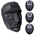 Miniatyrbilde 2 av 3: Squid Game Mask / Ansiktsmaske - Cosplay V Black Front Man (Boss)
