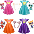 Miniatyrbild 1 av 4: Barnklänningar Cosplay Superkitties Klänningar Superkitties Kläder blue 130cm