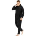 Miniatyrbilde 2 av 5: Varm fleece-pysjamas med hette for menn Black M