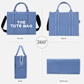 Miniatyrbilde 2 av 5: Dame Canvas Tote Bag Casual Canvas Messenger Bag Axelväska Blå