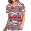 Miniatyrbild 2 av 3: Jul Kvinnor Amningsuniform Scrub Kortärmad T-shirt Xmas Blus Tee Tops V-ringad Watermelon Red XL