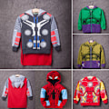 Miniatyrbilde 2 av 3: Superhelt Gutter Jakke Kappa Hoodie Langarmet Vinter Ytterklær W Red Spiderman 130cm