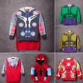 Miniatyrbilde 2 av 3: Superhelt Gutter Jakke Kappa Hoodie Langarmet Vinter Ytterklær W Red Spiderman 140cm