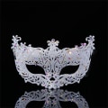 Miniatyrbilde 1 av 5: Stilig luksuriøs venetiansk maske for kvinner, jenter Sexy Fox Eye-maske for utkledning Jul Halloweenfest Silver