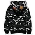 Miniatyrbillede 2 af 5: Shark Head Camo Hoodie Herre Langærmet Zip Up Sweatshirt Hip Hop Casual Tynd Jakke - A M