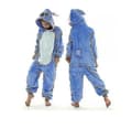 Stitch Kigurumi Barnpyjamas Vinter Flanell Varma Sovkläder Djur Onesies ILX 110cm