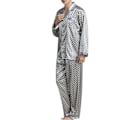 Miniatyrbild 1 av 5: Herr Pyjamas Set T-shirt ounge Bottoms Byxor Nattkläder kostym Pjs Silver L