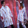 Pikkukuva 4 / 5: Halloween-zombikläder cos skräckläkare blodig vuxenkostym maskeradfest gril M