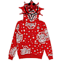 Miniatyrbillede 2 af 2: Gotisk Punk Sweatshirt Streetwear Print Langærmede Luvtrøjer Casual Zipper Jakke Hættetrøjer Y2k Skull Unisex Cardigan - D M