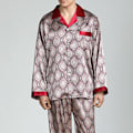 Miniatyrbild 3 av 7: Herr Pyjamas Set T-shirt ounge Bottoms Byxor Nattkläder kostym Pjs Claret L
