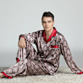 Miniatyrbild 6 av 7: Herr Pyjamas Set T-shirt ounge Bottoms Byxor Nattkläder kostym Pjs Claret L