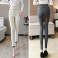 Pikkukuva 4 / 5: Talven naisten paksu lammasvilla leggingsit fleecevuorattu - light gray fleece extra large