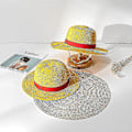 Miniatyrbillede 2 af 3: Luffy stråhat One Piece Cosplay Cap Anime Sol Strand Hatte V