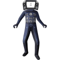Miniatyrbillede 1 af 11: Skibidi Toilet TV Man Jumpsuit Cosplay Halloween kostume til børn Yz Ultrasound Man Kids 110