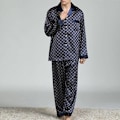 Miniatyrbild 5 av 6: Herr Pyjamas Set T-shirt ounge Bottoms Byxor Nattkläder kostym Pjs Navy Blue L