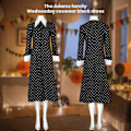 Miniatyrbillede 3 af 6: Polka Dot Kjole til Onsdag Addams Gotisk Cosplay til Kvinder og Piger whole set s