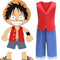 Pikkukuva 1 / 7: One Piece Monkey D Luffy Cosplay-asu Halloween Carnival Set V 140cm