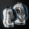 Miniatyrbilde 1 av 4: Anime Goku Varsity Jakke Høst Casual Genser Hoodie Jakke Merke Baseball Jakke Shry - Beige 4XL