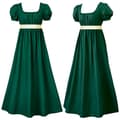 Bridgetown cos retro regentklänning hög midja balklänning viktoriansk teklänning dark green L