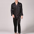 Pikkukuva 4 / 5: Miesten pyjamasetti, pitkähihaiset yövaatteet, loungewear Black 3XL