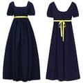 Bridgetown cos retro regentklänning hög midja balklänning viktoriansk teklänning dark blue S