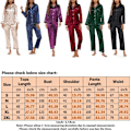 Miniatyrbillede 3 af 4: Kvinde Solid Pyjamas Sæt Nattøj Pyjamas Knap Casual Dragt Red XXL