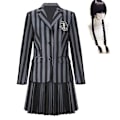 Pikkukuva 1 / 5: Keskiviikko Addams Cosplay-asu Nevermore Academy School Uniform Halloween Carnival Party -asu aikuisille lapsille With wig Child M